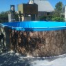 Каркасный бассейн морозоустойчивый Лагуна стальной (Гигабасс) 3 х 2 х 1.5м овальный (вкапываемый) цвет Платина.ТМ867/300200
