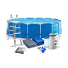 Каркасный бассейн 457х122см, Metal Frame Pool, фильтр насос 3785 л/ч, лестница, тент, подстилка Intex 28242