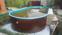 Каркасный бассейн морозоустойчивый Лагуна стальной 8 х 4 х1.25м овальный (вкапываемый) цвет Шоколад 800400